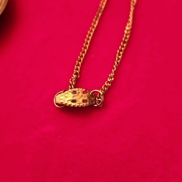 New Vintage Signed Blue Lapis Lazuli Scarab Gold Plated Necklace - Picture 3 of 3